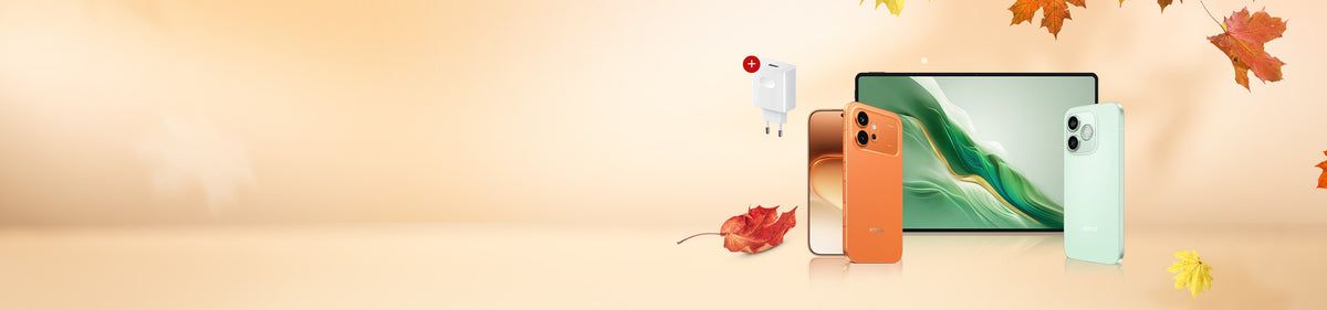 Naładuj się na więcej. Wybierz smartfon HONOR i odbierz ładowarkę w zestawie.
