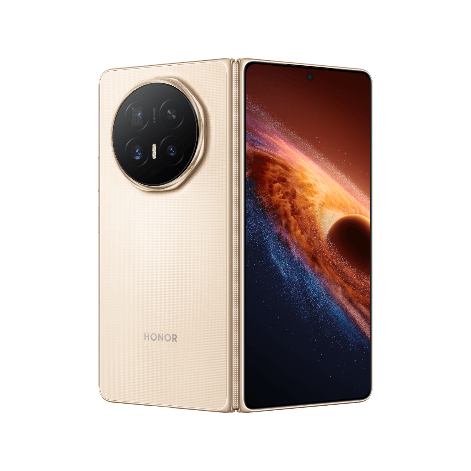 Smartfon HONOR Magic V6 Złoty Tył obudowy Rozłożony